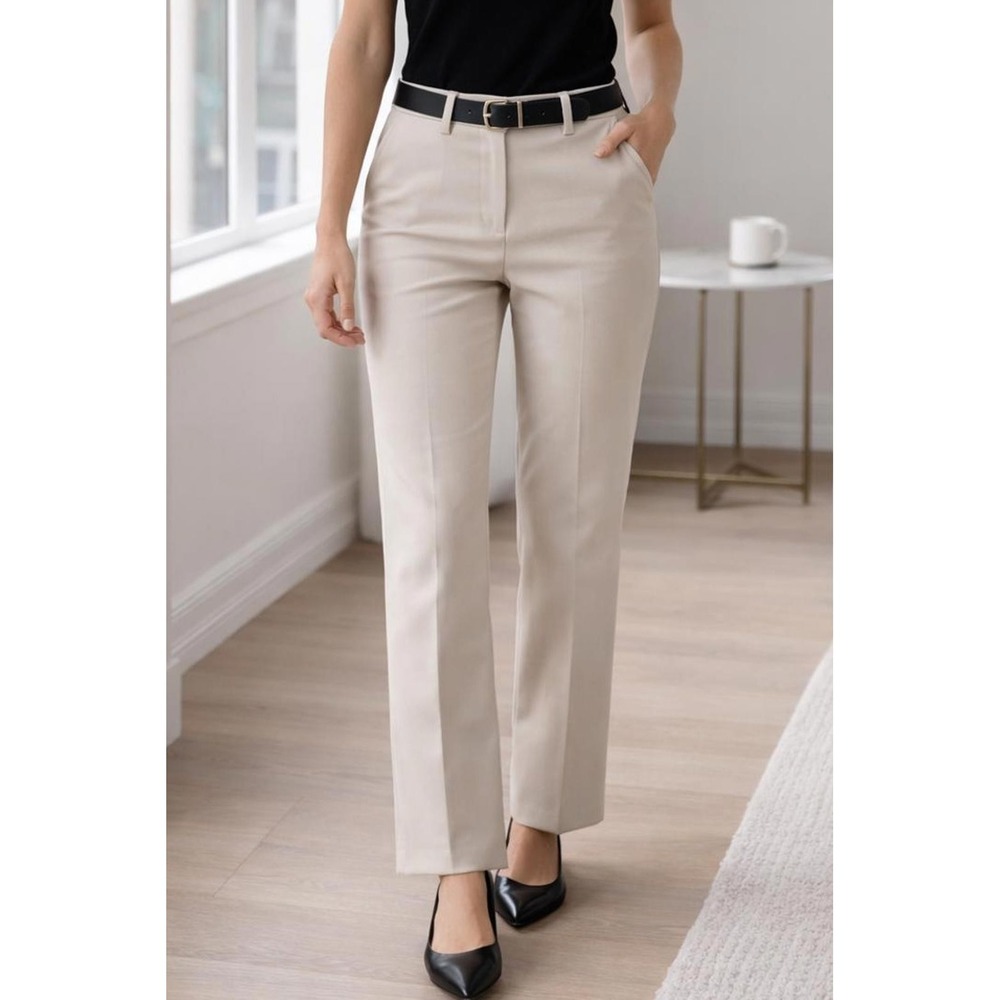 Talbots Hampshire Ankle Pants Straight Leg Beige Size 6P Petite Professional